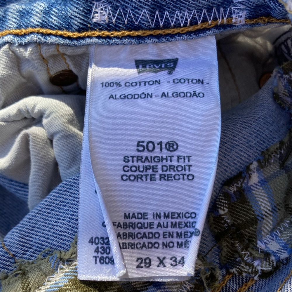 501 Jeans Upcycled Patched Thrashed 29 x 34 - Picture 9 of 14